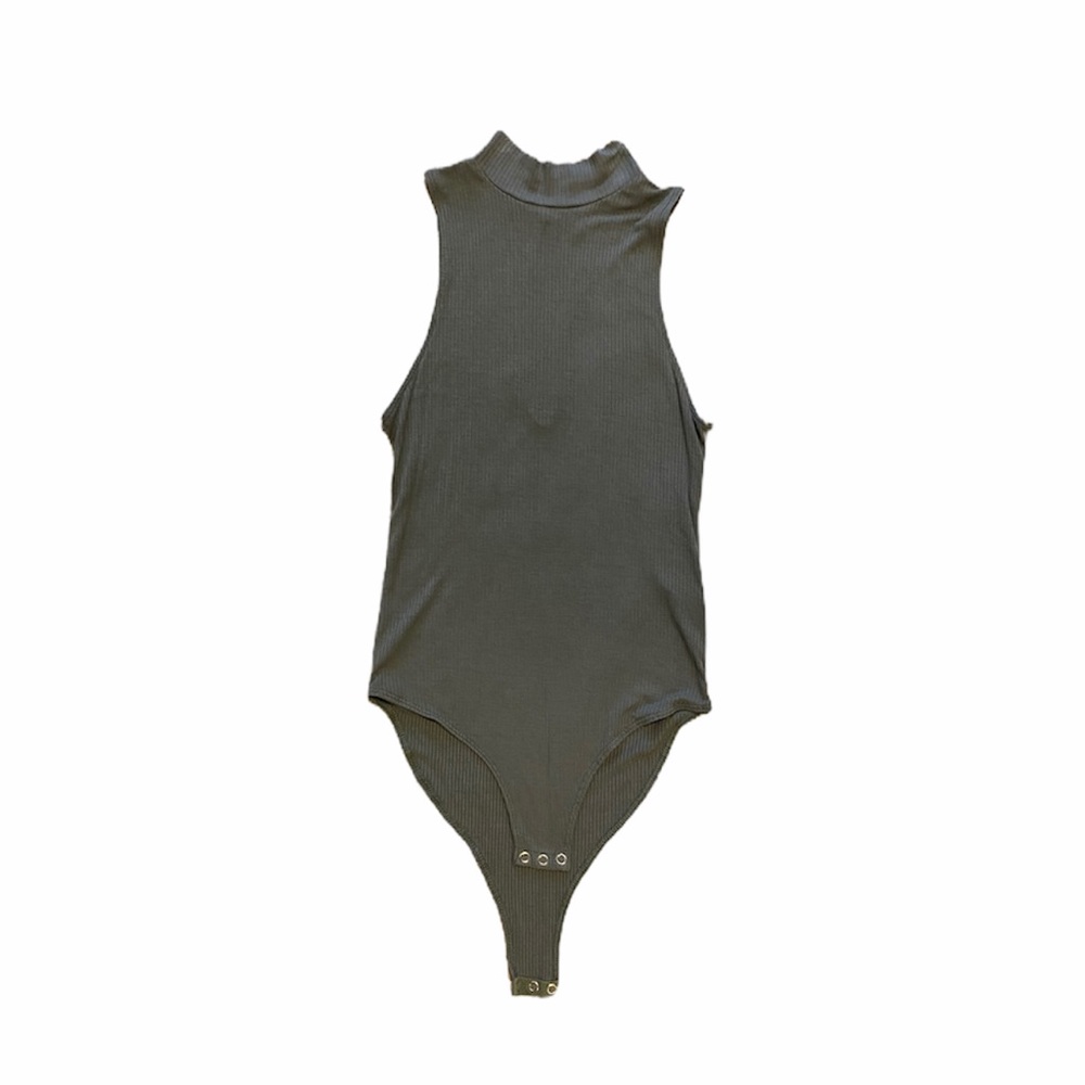 Green high neck body suit